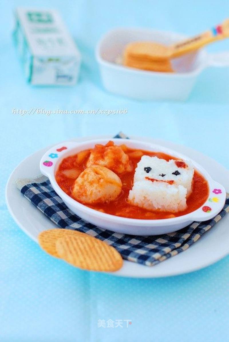 番茄龙利鱼丸饭